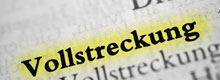 Wort "Vollstreckung" in Serifen-Typografie
