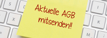 Notizzettel auf Tastatur