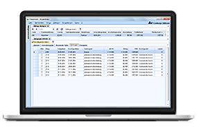 Screenshot von der Buchungsabfrage in der Software Anlagenbuchhaltung Anbu