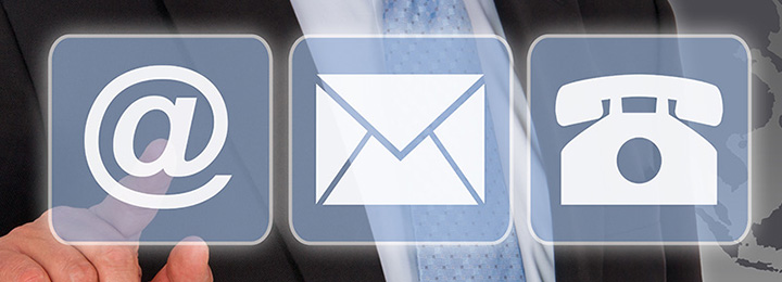 Symbole Mail, Post und Telefon