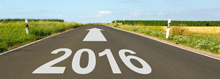 Straße mit Aufschrift "2016"
