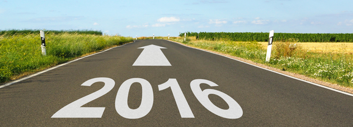 Straße mit Aufschrift "2016"