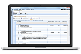 Screenshot zu den Auswertungsmöglichkeiten zu E-Bilanz Berichtsbestandteilen in der Software HS E-Bilanz