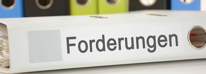 Aktenordner mit Aufschrift "Forderungen"