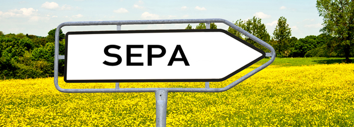 SEPA-Schriftzug auf Verkehrsschild