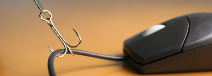 Computermaus und Angelhaken